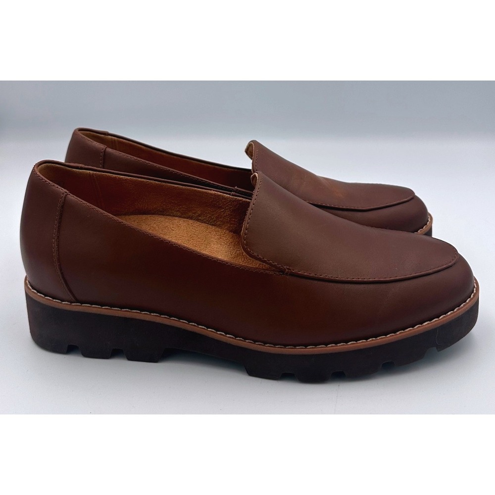 Vionic Kensley Brown Leather Slip On Loafers Women's Size 6.5 - Picture 2 of 7